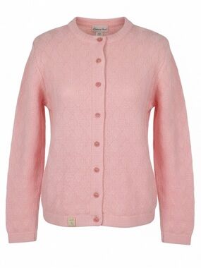 Vintage Pink Diamond Textured Button Up Cardigan Size S Spring Coquette Ballet